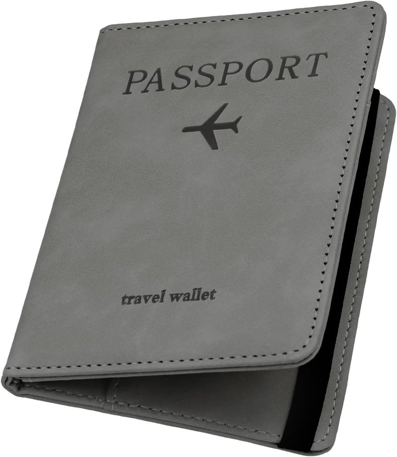 ILIYAH -Passport Cover-Passport Holder Travel Wallet-RFID Blocking Passport Case Travel Accessories Card Holder Wallet Unisex Travel Gifts（Grey） - Image 1